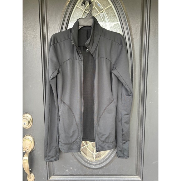 GapFit Tops - GapFit Womens Black Full Zip Active Jacket‎ Thumbholes Mock Neck XS